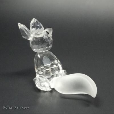 LOT 100A: SWAROVSKI SILVER CRYSTAL MINI SITTING FOX
