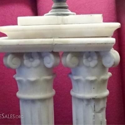 LOT 88D: MARBLE IONIC COLUMN TABLE LAMP