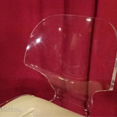 LOT 119D: PAIR VINTAGE LUCITE BARSTOOLS BY HILLS MANUFACTURING
