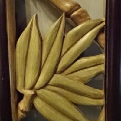 LOT 55B: HUGE BAMBOO MOTIF WOOD MIRROR