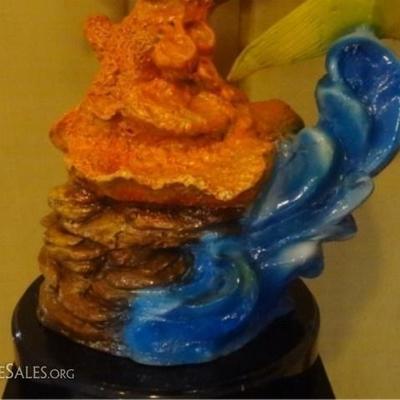 LOT 132B: LARGE PATINATED BRONZE MAHI MAHI SCULPTURE 