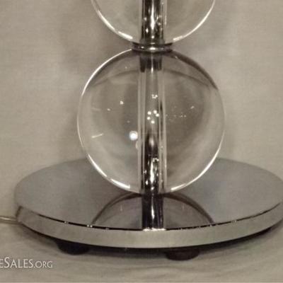 LOT 62: PAIR CLEAR ACRYLIC ORB LAMPS