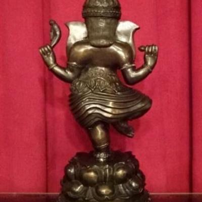LOT 118B: LARGE BRONZE SCULPTURE OF GANESH