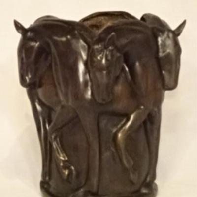 LOT 77D: FRENCH ART DECO STYLE BRONZE VASE
