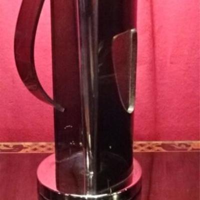 LOT 73C: MODERN BLACK ACRYLIC AND CHROME TABLE LAMP