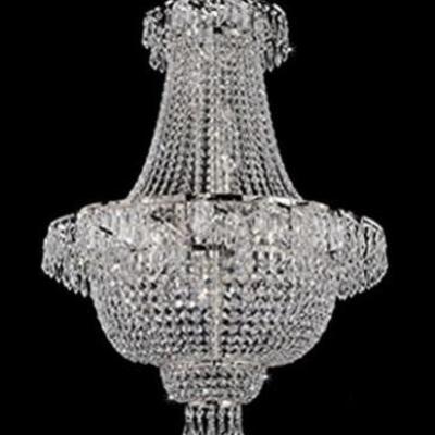LOT 125: LARGE FRENCH EMPIRE STYLE CRYSTAL CHANDELIER