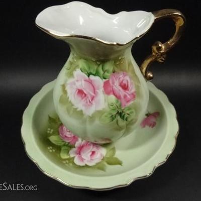 LOT 100C: 2 PC LEFTON MINI PITCHER & WASHBASIN