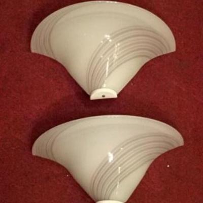 LOT 115B: PAIR ART GLASS WALL SCONCES