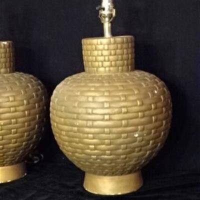 LOT 102B: PAIR MID CENTURY CERAMIC LAMPS
