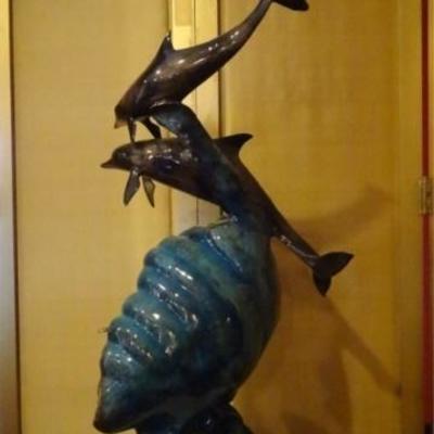 LOT 145: LARGE PATINATED BRONZE SCULPTURE