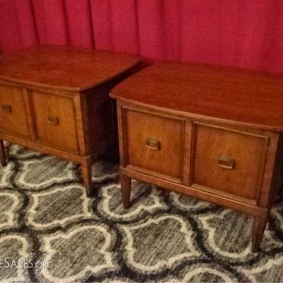 LOT 41: PAIR MID CENTURY WOOD END TABLES, CIRCA 1960's