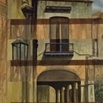 LOT 25A: PORTULES SIGNED OIL ON CANVAS PAINTING