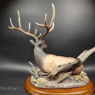 LOT 108C: HAND PAINTED STAG SCULPTURE, THE GUARDIAN