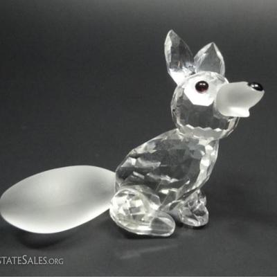 LOT 100A: SWAROVSKI SILVER CRYSTAL MINI SITTING FOX