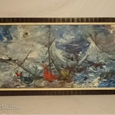 LOT 27D: OIL ON BOARD PAINTING, SEASCAPE