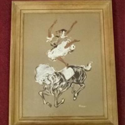 LOT 22D: WILLIAM GROPPER COLOR LITHOGRAPH CIRCA 1950's, "EQUESTRIENNE"