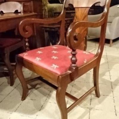 LOT 78A: 9 PC REGENCY STYLE DINING TABLE AND 8 CHAIRS