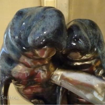 LOT 126: LARGE PATINATED BRONZE SCULPTURE