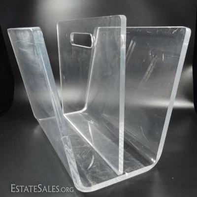 LOT 92D: LUCITE MAGAZINE RACK