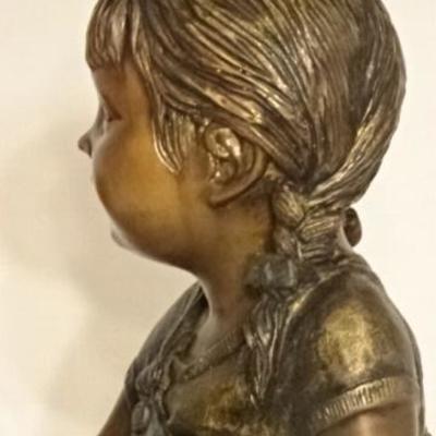 LOT 45: LARGE BRONZE SCULPTURE, GIRL READING BOOK