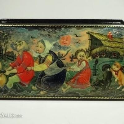 LOT 71C: 5 PC RUSSIAN HAND PAINTED LACQUERED BOXES