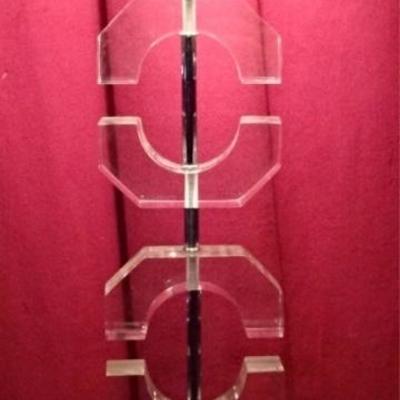 LOT 62B: LARGE STACKED BLOCK LUCITE LAMP 