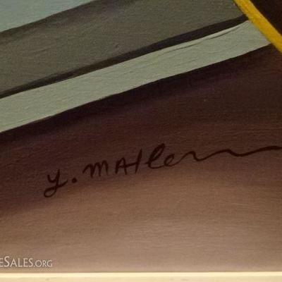 LOT 101A: HUGE YUVAL MAHLER OIL ON CANVAS PAINTING