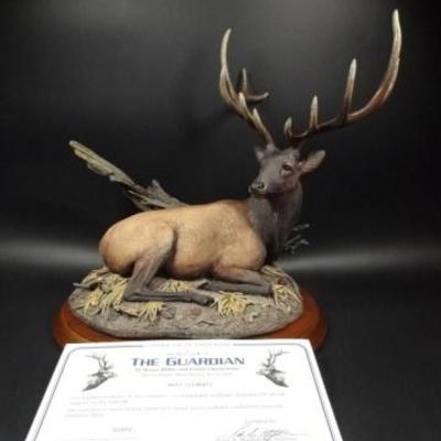 LOT 108C: HAND PAINTED STAG SCULPTURE, THE GUARDIAN