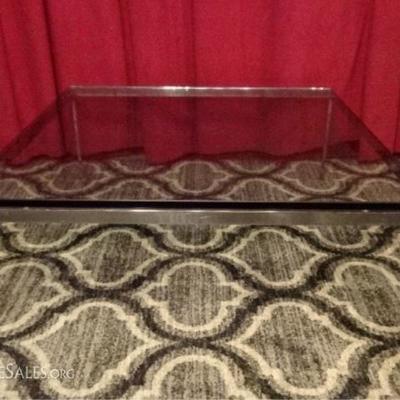 LOT 86A: MID CENTURY CHROME STEEL COFFEE TABLE