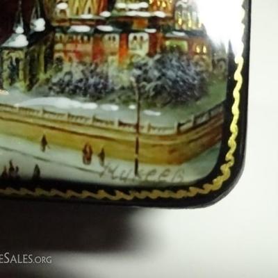 LOT 83B: 6 PC RUSSIAN HAND PAINTED LACQUERED BOXES