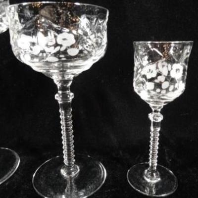 LOT 96D: 38 PC ANTIQUE CRYSTAL STEMWARE