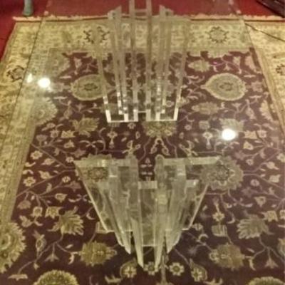LOT 34A: MID CENTURY LUCITE DINING TABLE