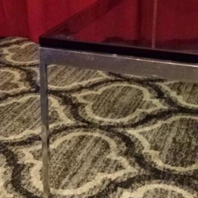LOT 86A: MID CENTURY CHROME STEEL COFFEE TABLE