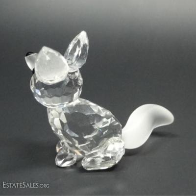 LOT 100A: SWAROVSKI SILVER CRYSTAL MINI SITTING FOX