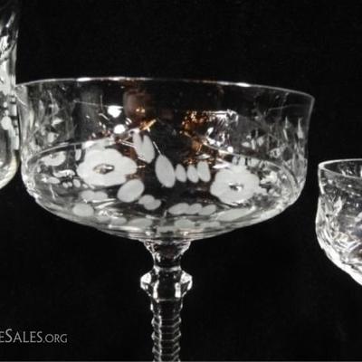 LOT 96D: 38 PC ANTIQUE CRYSTAL STEMWARE