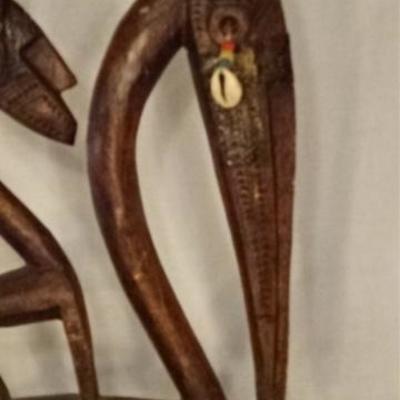 LOT 25: AFRICAN CHIWARA BAMARA WOOD ANTELOPE SCULPTURE