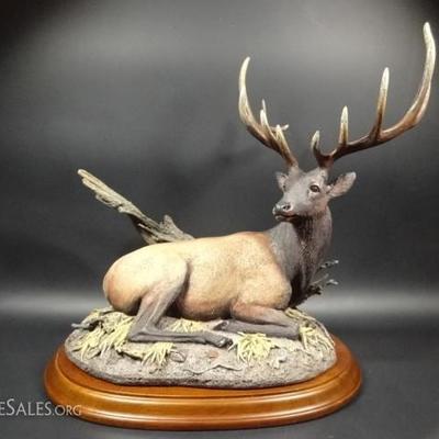 LOT 108C: HAND PAINTED STAG SCULPTURE, THE GUARDIAN