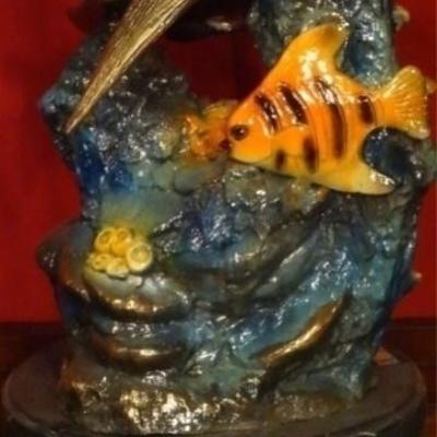 LOT 102: HUGE PATINATED BRONZE TUNA SCULPTURE