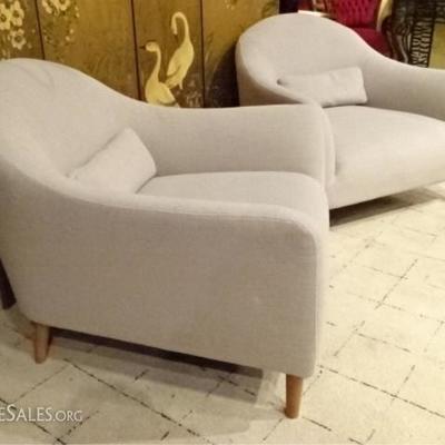 LOT 79A: PAIR CRATE & BARREL PENNIE ARM CHAIRS