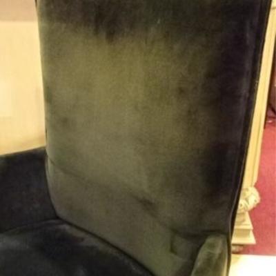 LOT 25B: PAIR MID CENTURY MODERN VELVET ARM CHAIRS