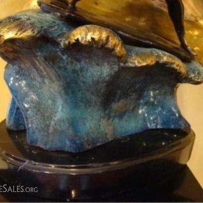 LOT 145: LARGE PATINATED BRONZE SCULPTURE