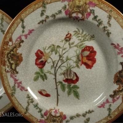 LOT 22B: 4 PC PORCELAIN PLATES, FLORAL DESIGN