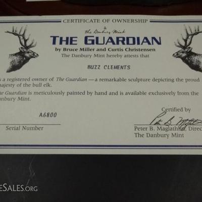 LOT 108C: HAND PAINTED STAG SCULPTURE, THE GUARDIAN
