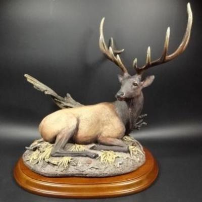 LOT 108C: HAND PAINTED STAG SCULPTURE, THE GUARDIAN