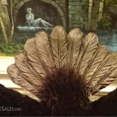 LOT 51: LARGE PATINATED BRONZE BALD EAGLE SCULPTURE