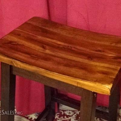 LOT 87A: PAIR ASIAN STYLE WOOD BARSTOOLS