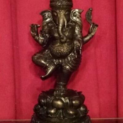 LOT 118B: LARGE BRONZE SCULPTURE OF GANESH