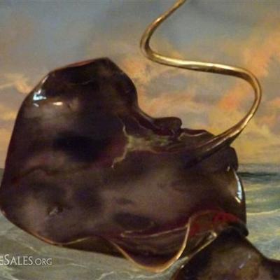 LOT 132: LARGE BRONZE STINGRAY SCULPTURE