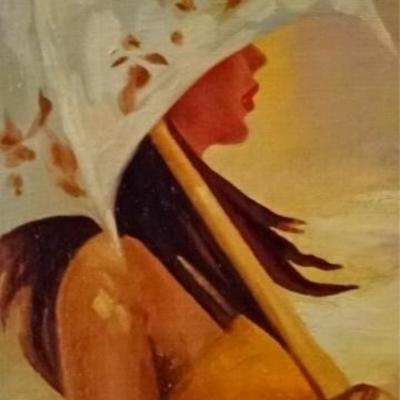 LOT 79: HUGE AFTER PINO DAENI OIL ON CANVAS PAINTING