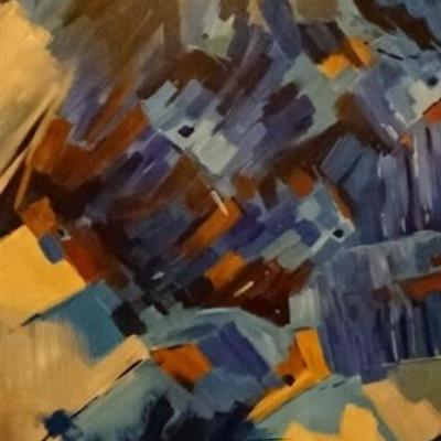 LOT 122C: HUGE ACRYLIC ABSTRACT PAINTING ON CANVAS